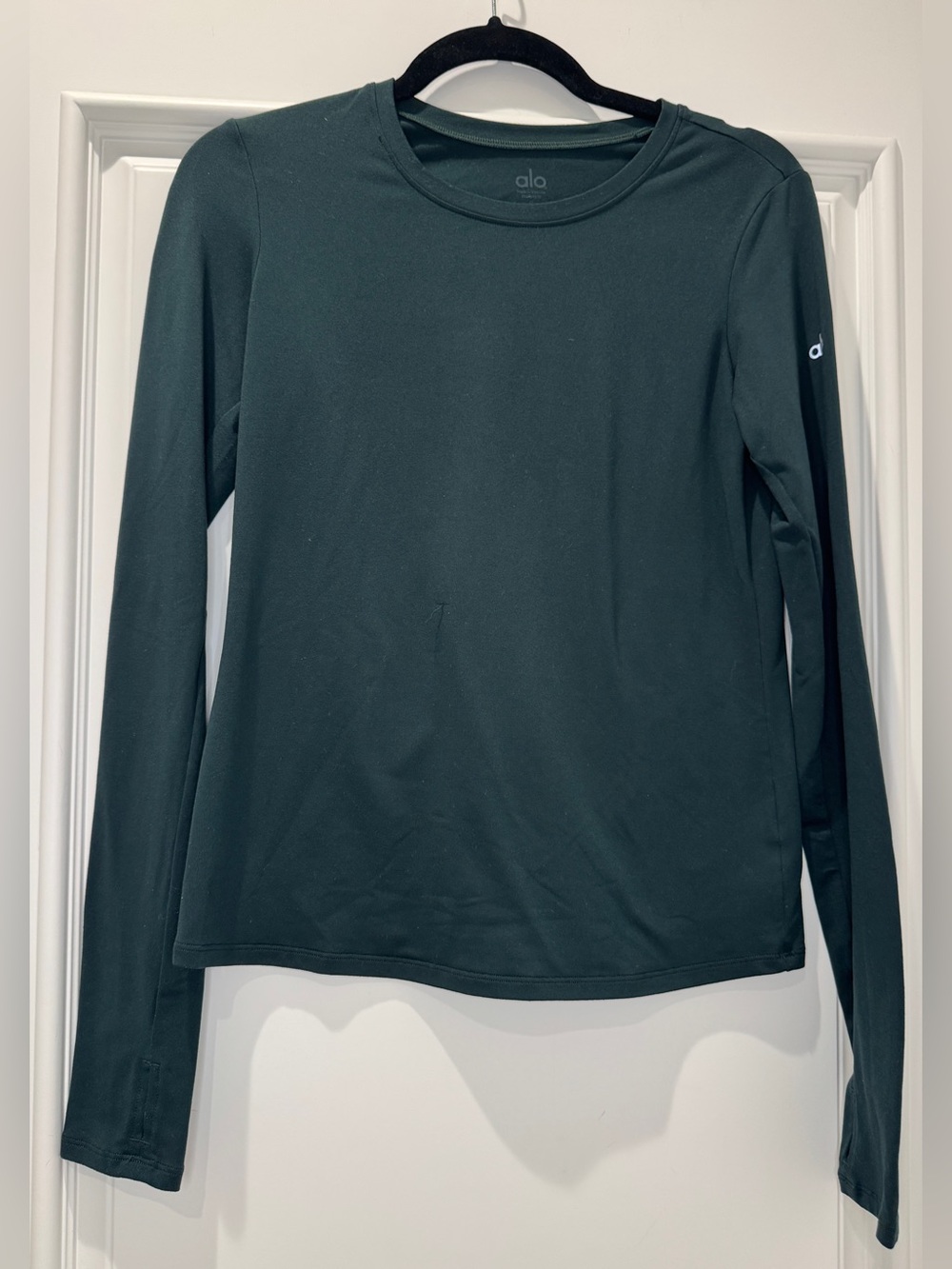 Alo Air Brush Long Sleeve T-Shirt Forest Green Size Small